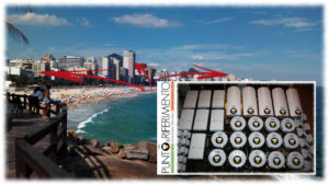 immagine della spiaggia di copacabana e i mikrotik utilizzati da installare sui grattacieli